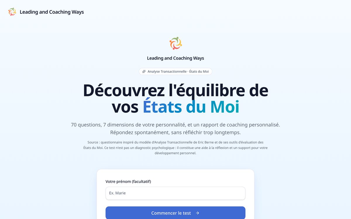 Aperçu du site Analyse Transactionnelle