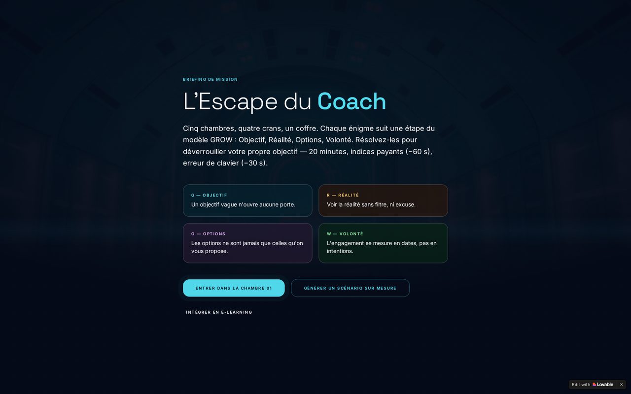 Aperçu du site GROW Escape