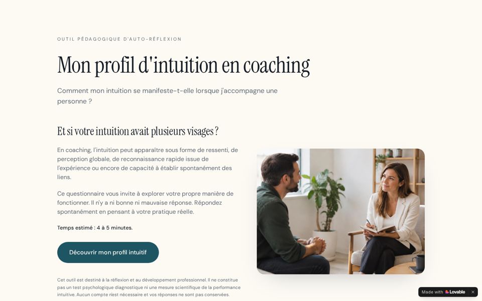 Aperçu du site Intuition Compass
