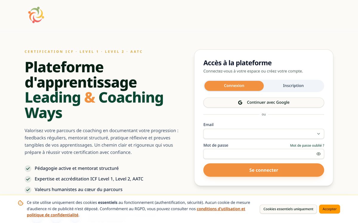 Aperçu du site Processus ICF