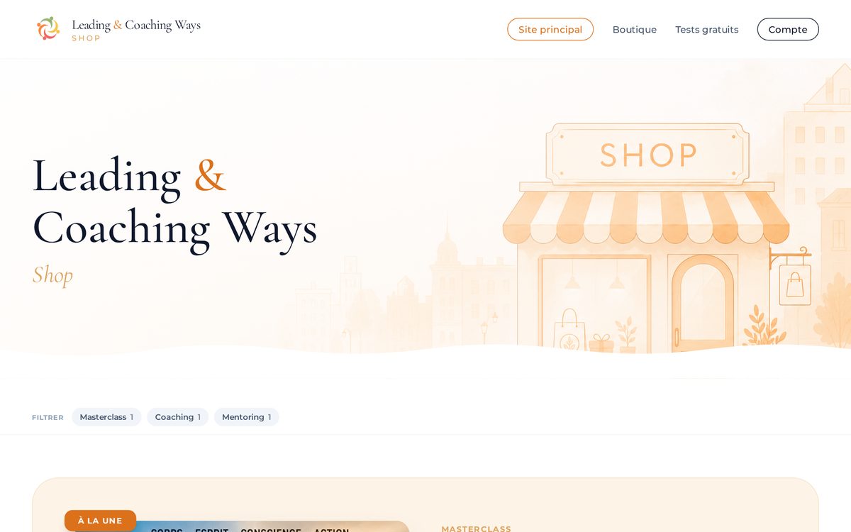 Aperçu du site Shop