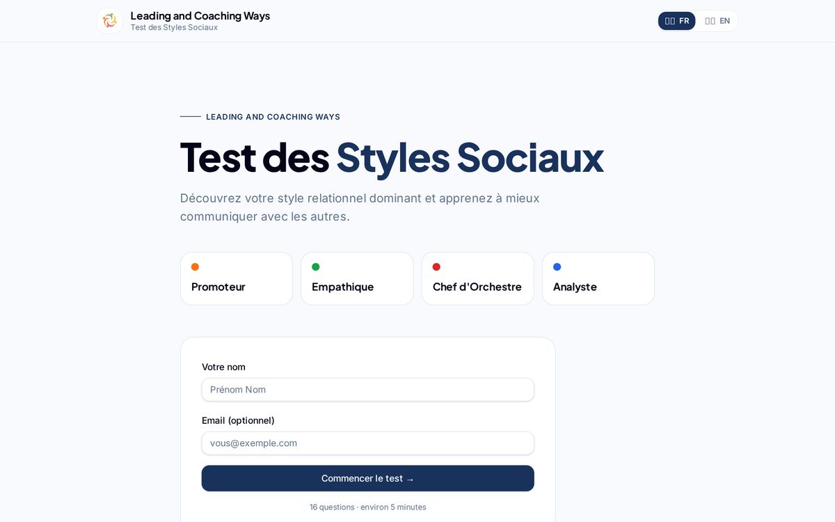 Aperçu du site Styles sociaux