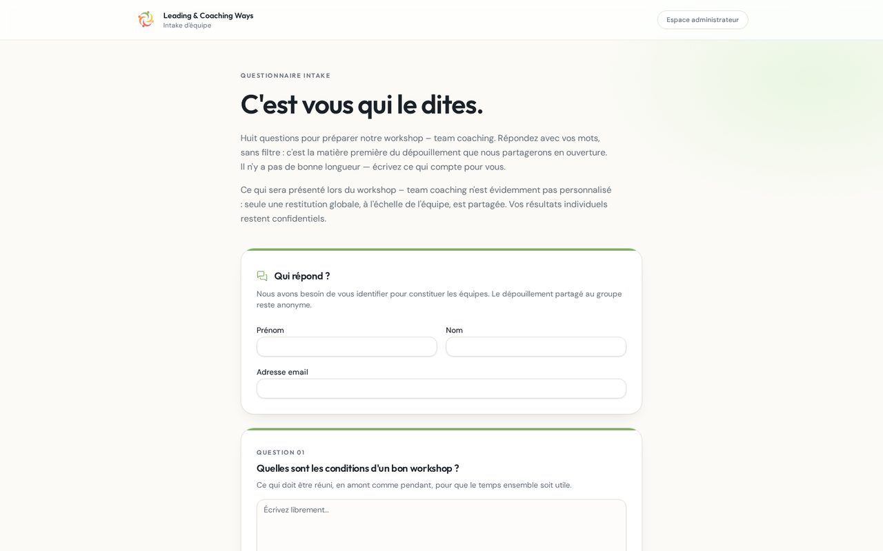 Aperçu du site Team Harmony Insights
